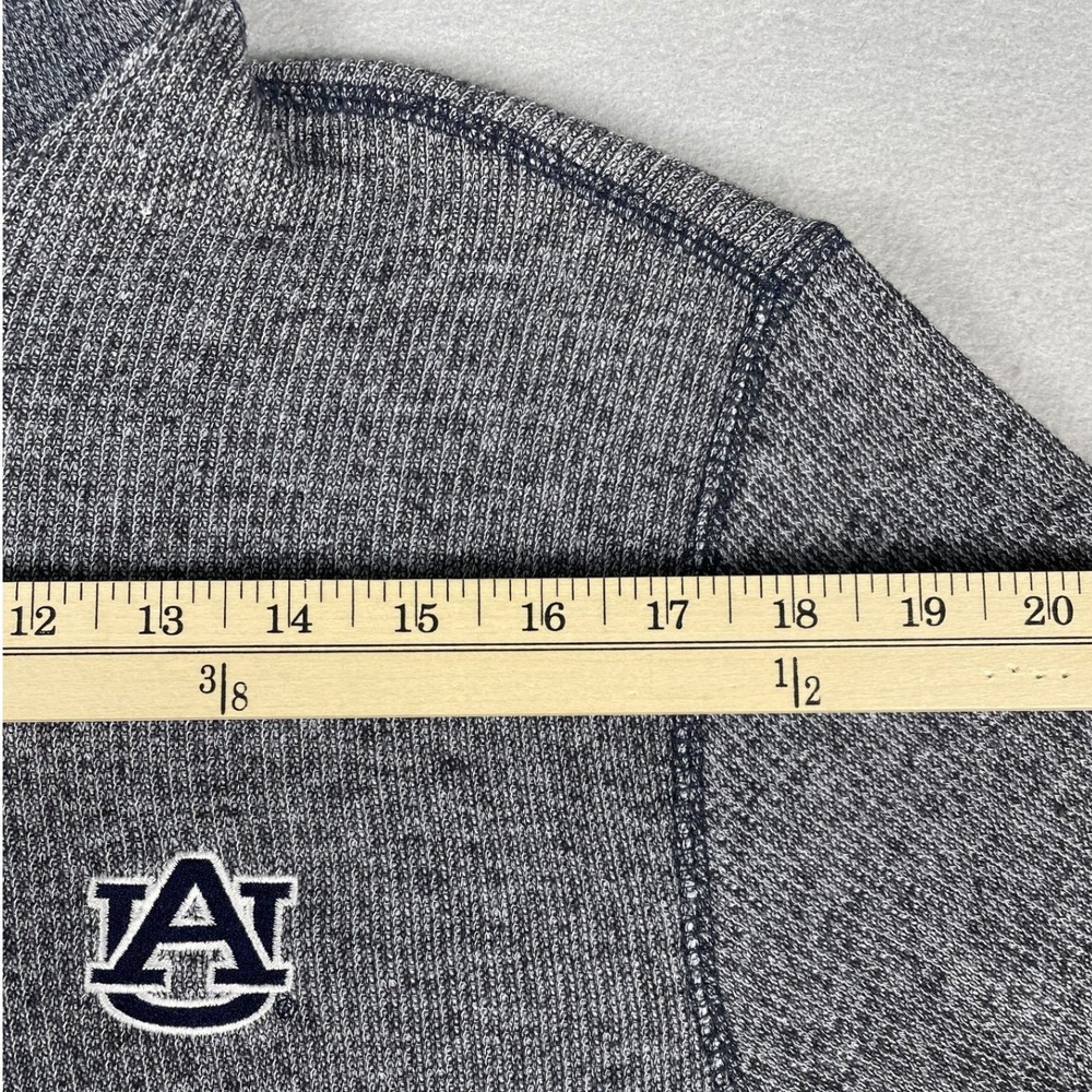 MV Sport Pullover Men L Grey Auburn Tigers Quarter Zip Button Mock Neck Marled - Picture 6 of 11
